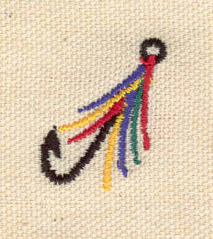 Embroidery Design: Fishing hook A 0.91w X 1.09h