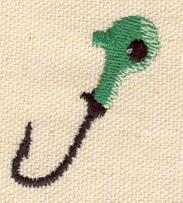 Embroidery Design: Fishing hook B 1.27w X 1.54h