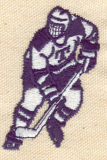 Embroidery Design: Hockey Player 1.69w X 2.40h