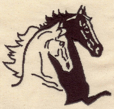 Embroidery Design: Horses two 4.02w X 3.74h