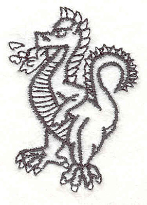 Embroidery Design: Dragon beathing fire2.39"Hx1.67"W