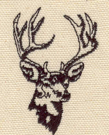 Embroidery Design: Deer head E1.51w X 2.24h