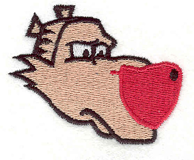 Embroidery Design: Dog with red nose 1.96" X 2.51"
