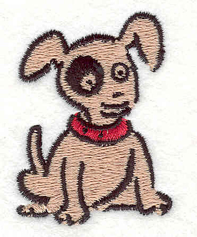 Embroidery Design: Dog with patch eye 2.00" X 1.50"