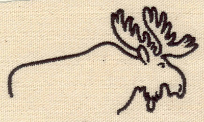 Embroidery Design: Moose outline 3.57w X 2.04h