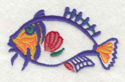 Embroidery Design: Fish tropical 2.82"w X 1.70"h