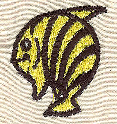 Embroidery Design: Tropical fish 1.30w X 1.50h