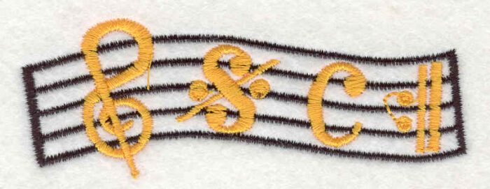 Embroidery Design: Music 1.32" X 3.68"