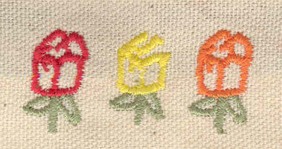 Embroidery Design: Tulip trio 2.01w X 0.91h