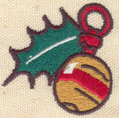 Embroidery Design: Holly and bell 1.84w X 1.86h