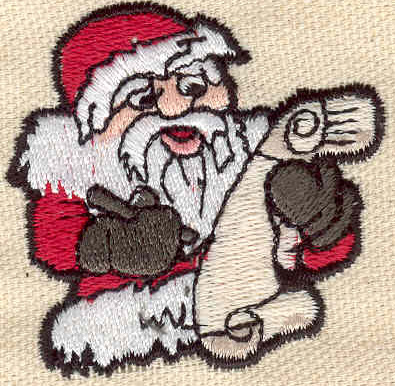 Embroidery Design: Santa reading list 1.92w X 1.91h