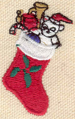 Embroidery Design: Stocking with toys 1.18w X 1.83h