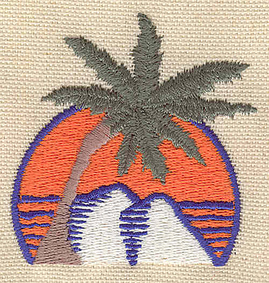 Embroidery Design: Palm tree horizon 2.30w X 2.37h