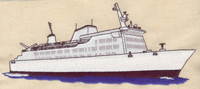 Embroidery Design: Cruise ship 8.05w X 3.47h