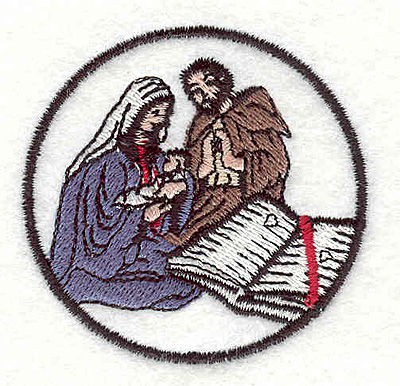 Embroidery Design: Mary with Jesus 2.17"w X 2.14"h