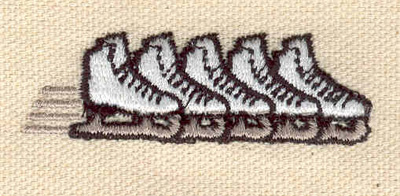 Embroidery Design: Row of skates2.09w X 0.69h