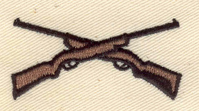 Embroidery Design: Crossed rifles 2.09w X 1.06h