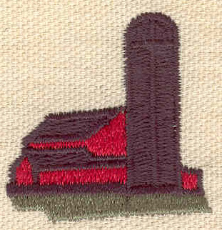 Embroidery Design: Barn with silo 1.42w X 1.47h