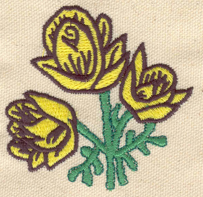 Embroidery Design: Flowers    2.76w X 2.72h