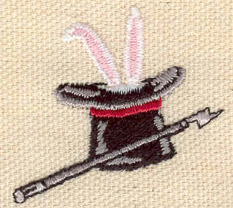 Embroidery Design: Magician's hat with rabbit 1.54w X 1.46h