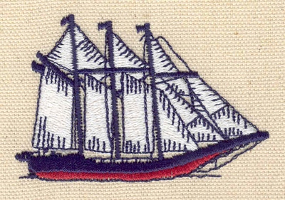 Embroidery Design: Sailing ship 2.90w X 1.93h