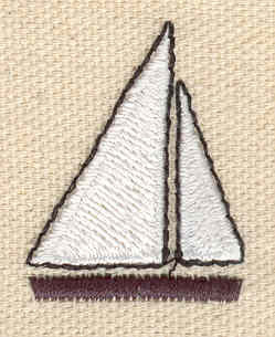 Embroidery Design: Sailboat  1.00w X 1.28h
