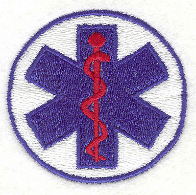 Embroidery Design: Medical Symbol Round2.35" x 2.35"