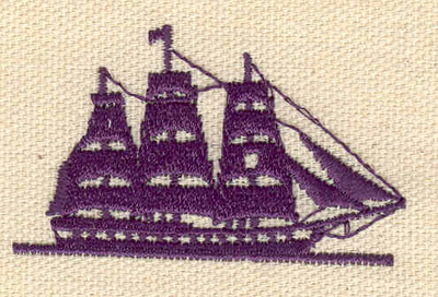 Embroidery Design: Sailing ship 2.19w X 1.32h