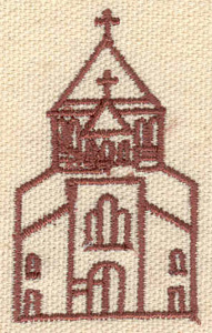 Embroidery Design: Church1.33w X 2.21h