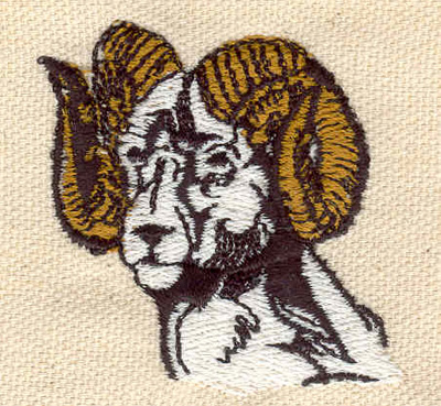 Embroidery Design: Ram head D 1.95w X 1.90h