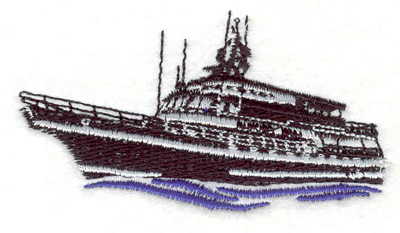Embroidery Design: Yacht 3.15"w X 1.69"h