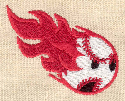 Embroidery Design: Flamming baseball 2.70w X 2.09h