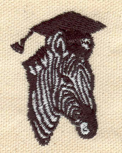 Embroidery Design: Zebra 1.38w X 1.92h
