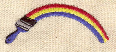 Embroidery Design: Paint brush with rainbow 2.46w X 0.96h