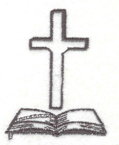 Embroidery Design: Cross and bible 1.98"w X 2.58"h