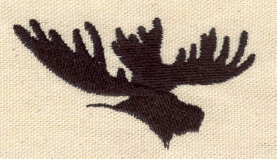 Embroidery Design: Moose head silhouette 2.93w X 1.61h