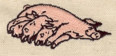 Embroidery Design: Pigs  2.80w X 1.27h