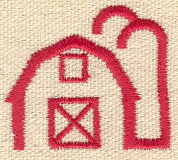 Embroidery Design: Barn and silos 1.66w X 1.43h