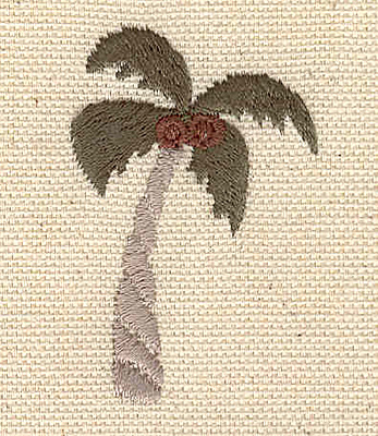 Embroidery Design: Palm tree with coconuts 1.29w X 2.02h