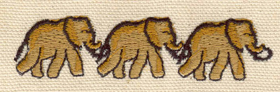 Embroidery Design: Elephant trio3.25w X 0.79h