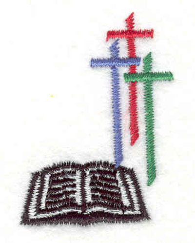 Embroidery Design: Crosses with bible 1.46"w X 1.93"h