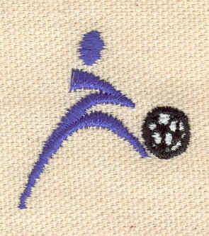 Embroidery Design: Stylized soccer player 1.23w X 1.24h