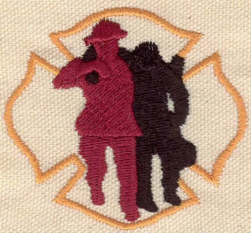 Embroidery Design: Fireman rescuing victim 2.51w X 2.26h