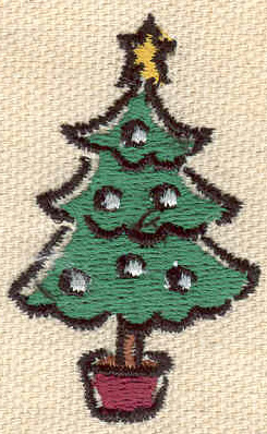 Embroidery Design: Christmas tree 1.15w X 1.87h