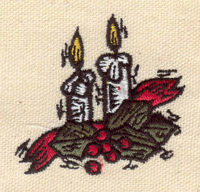 Embroidery Design: Two candles 2.06w X 2.01h