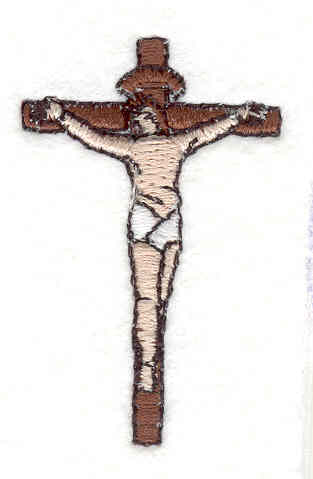 Embroidery Design: Christ on cross 1.27"w X 2.03"h
