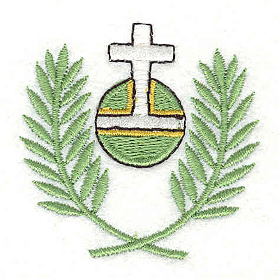 Embroidery Design: Cross with palms 2.02"w X 2.01"h