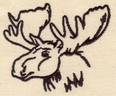 Embroidery Design: Moose head outline 3.30w X 2.73h