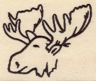 Embroidery Design: Moose head outline 3.39w X 2.86h
