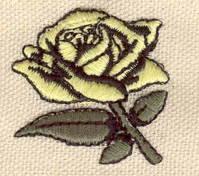 Embroidery Design: Yellow rose 1.36w X 1.33h